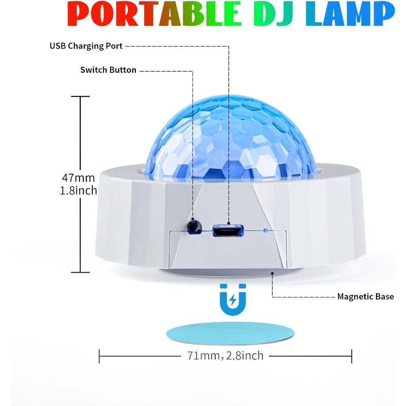 Auto-Disco-Kugel, wiederauflad – Audio Music Dj Bewertung und Preis