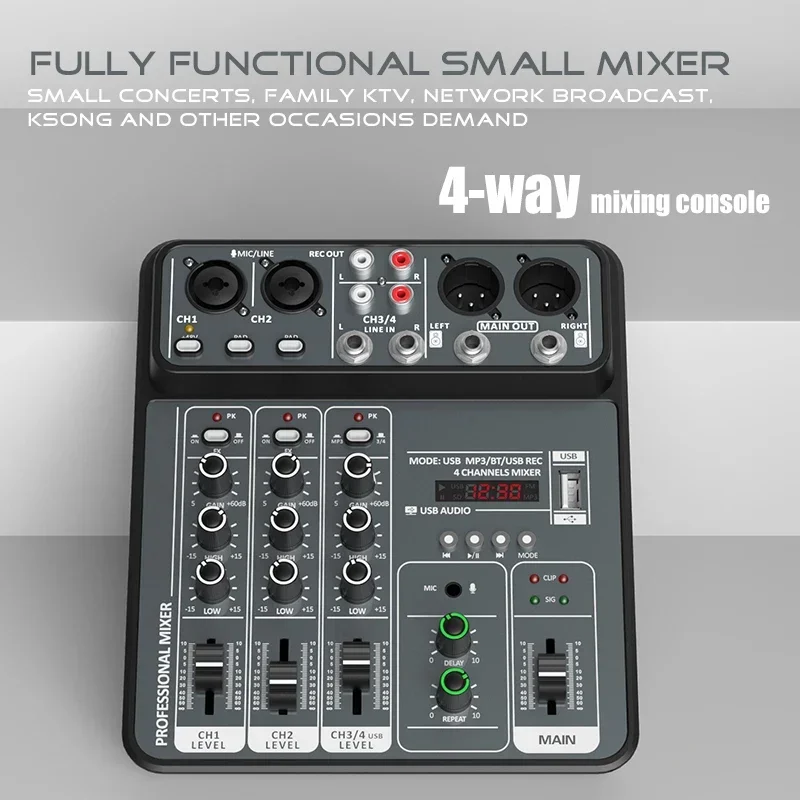 4-Kanal Pro-Audio-Mischpult, 4 – Audio Music Dj Bewertung und Preis