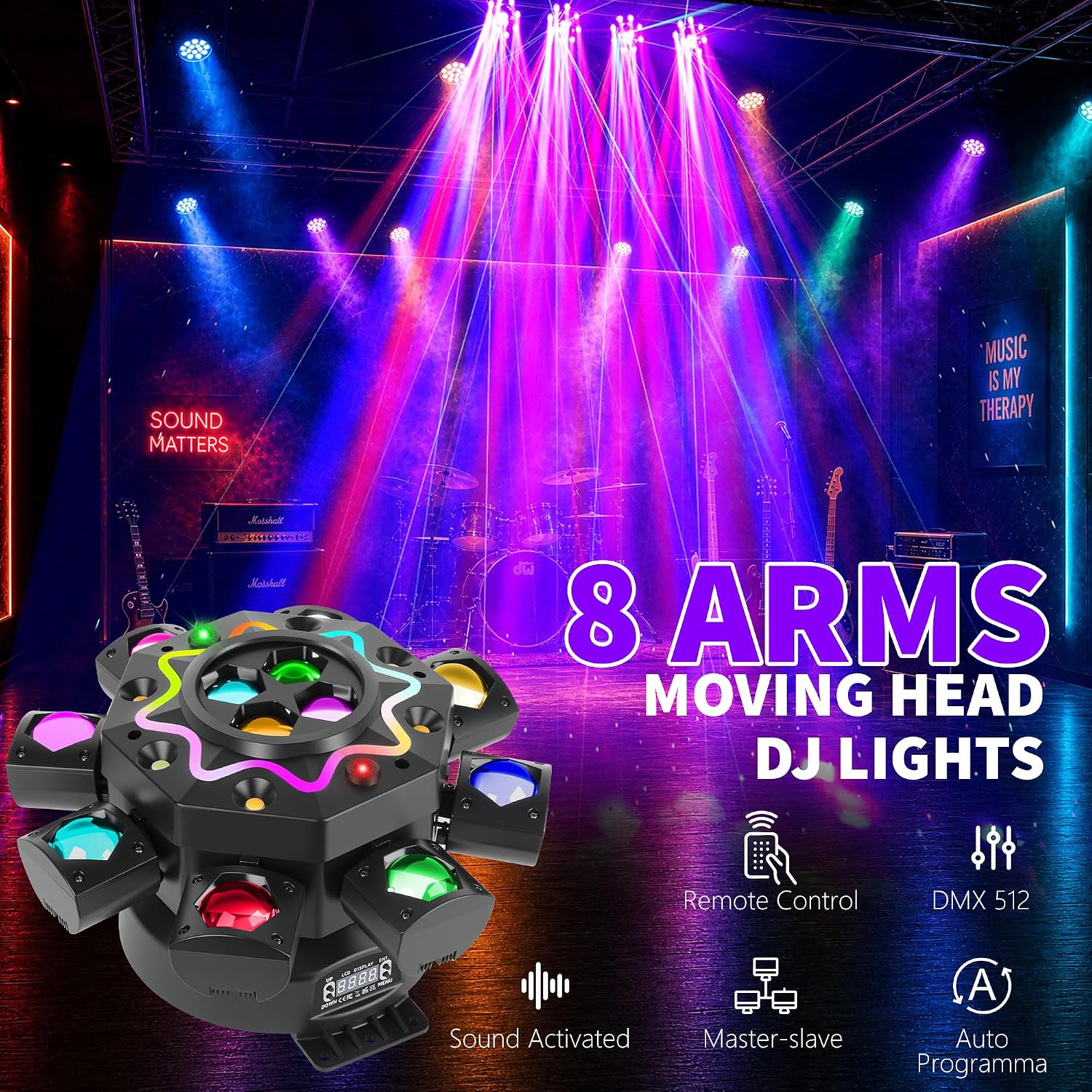 200W Disco-Partybeleuchtung 8- – Audio Music Dj Bewertung und Preis